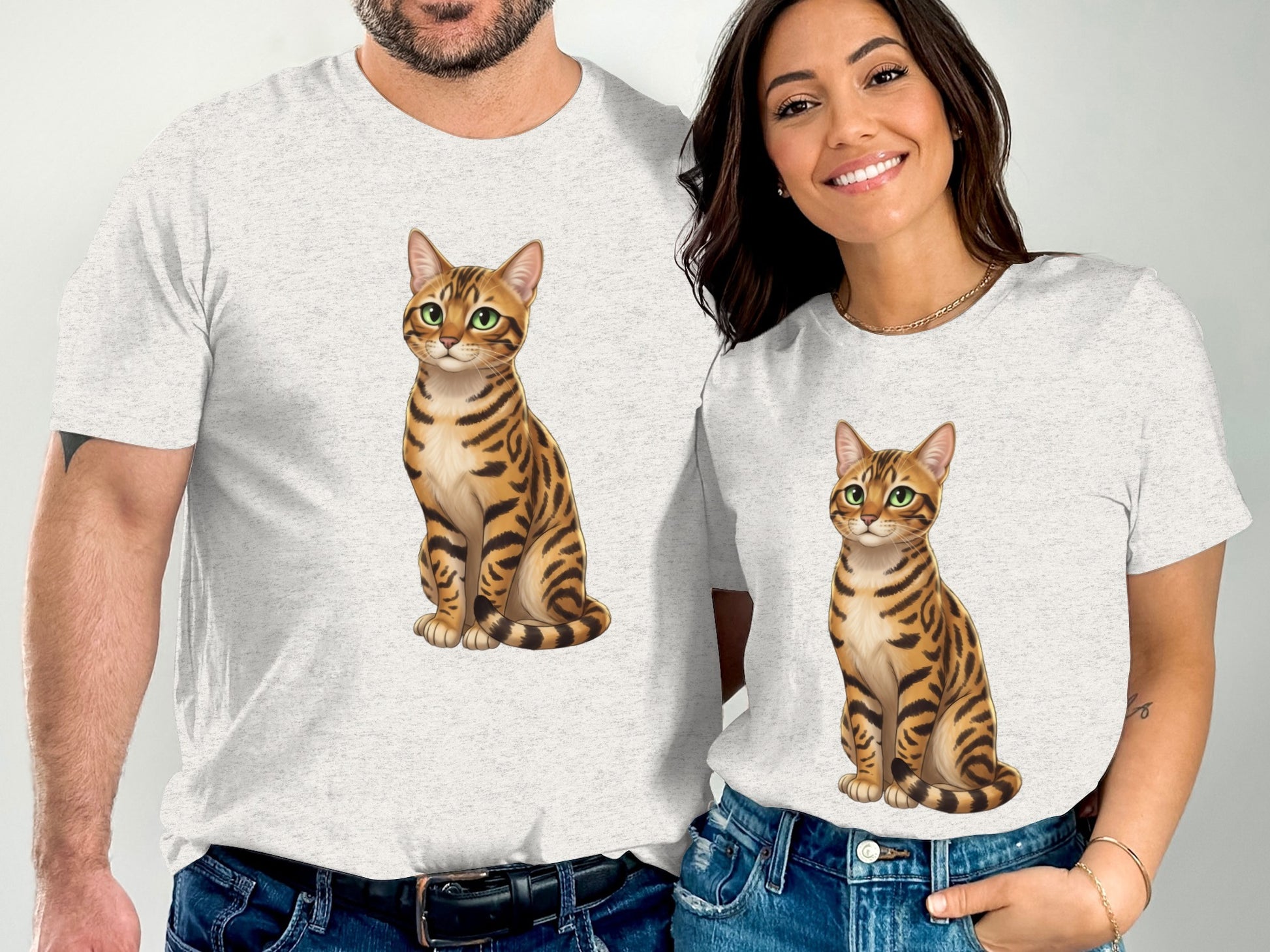 Matching Cat Design Graphic Tees for Pet Lovers
