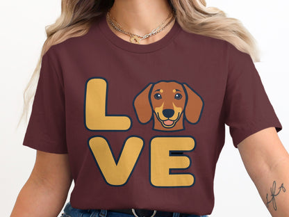 Love Dachshund Graphic Tee Shirt Casual Top product