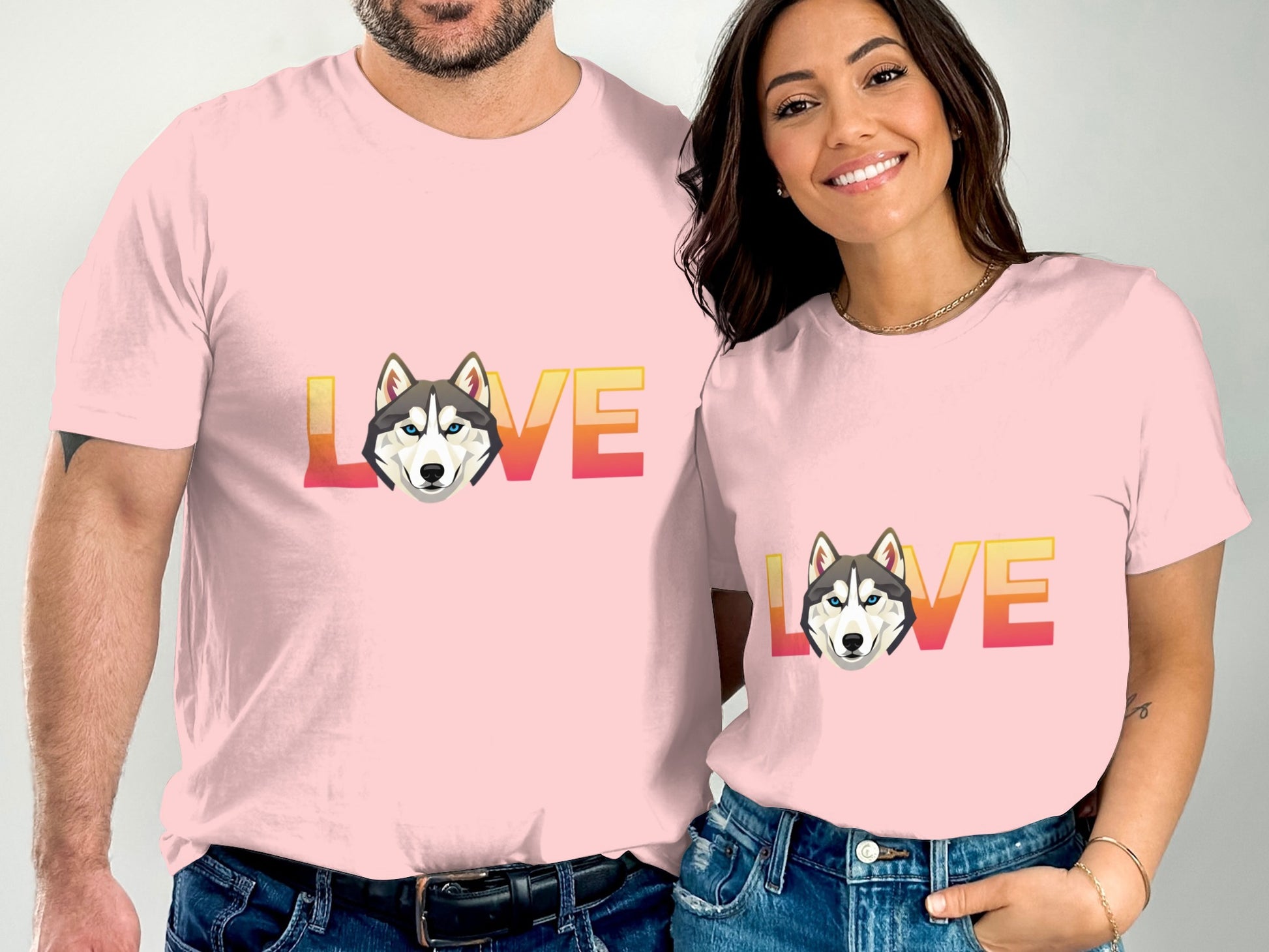 Love with Husky Dog Graphic Design T Shirt product type