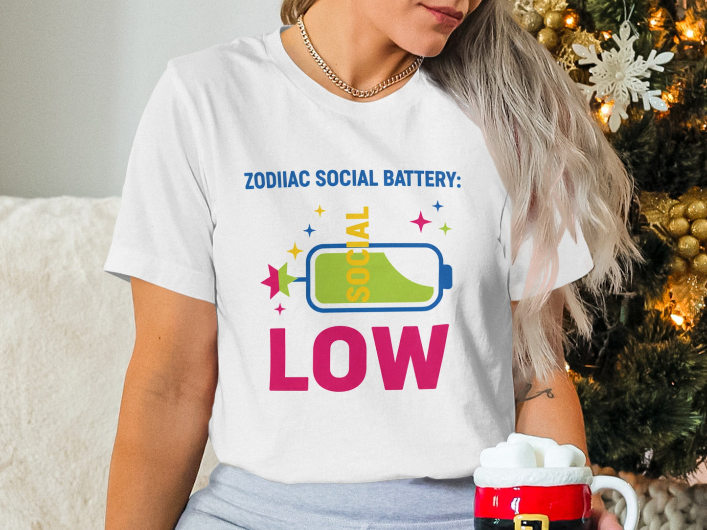 Zodiac Social Battery Low Graphic Tee