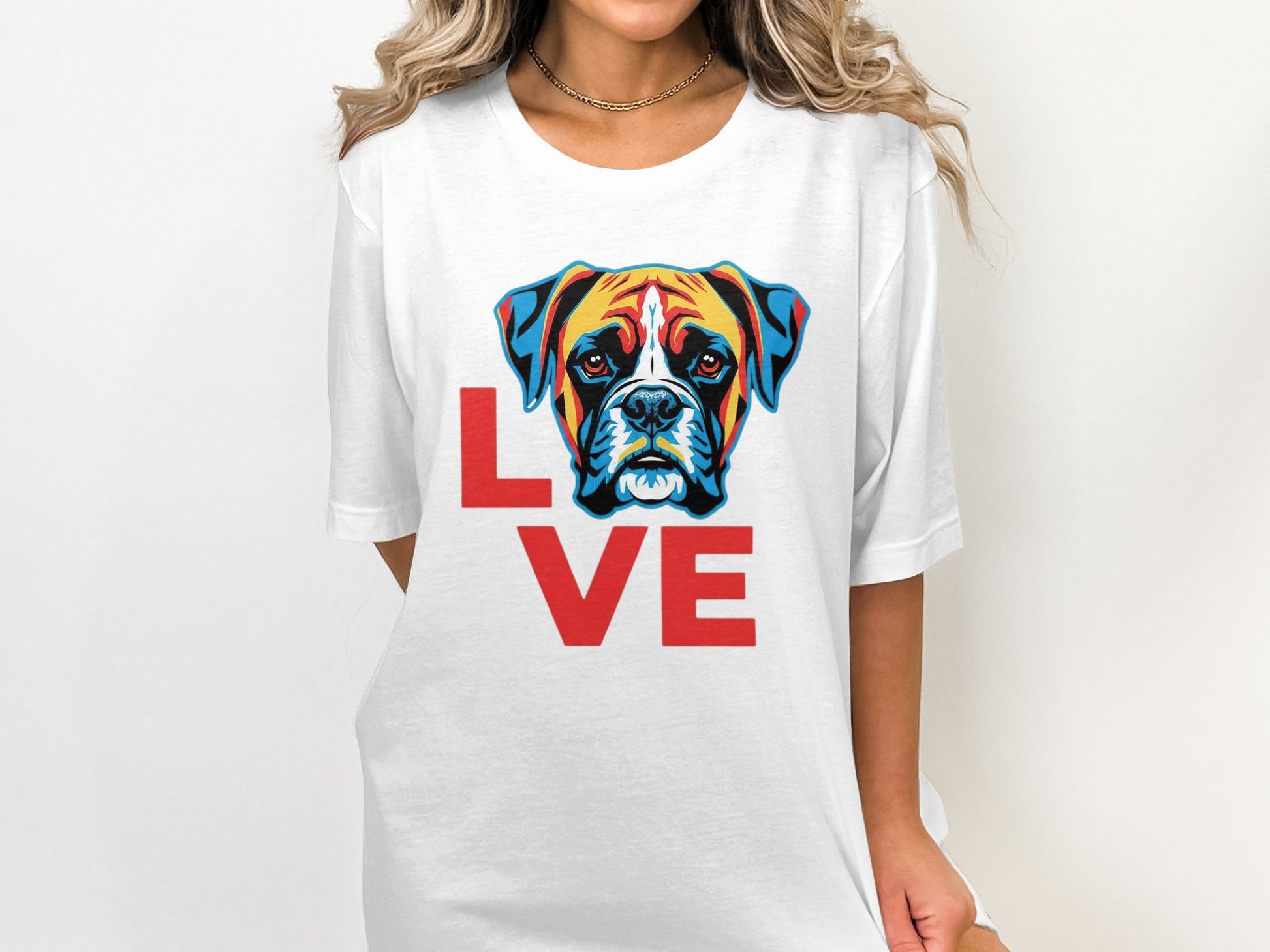 Colorful Boxer Dog Love Graphic T-shirt product