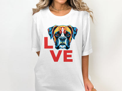 Colorful Boxer Dog Love Graphic T-shirt product