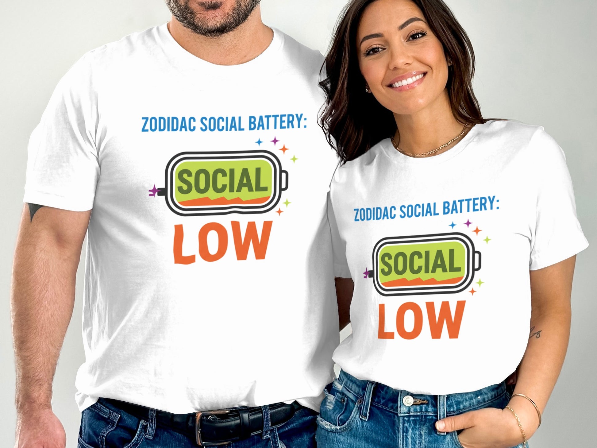 Zodidac Social Battery Low Graphic Tee for Casual Wear