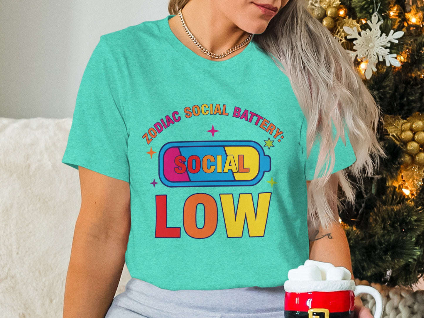 Zodiac Social Battery Social Low T-shirt