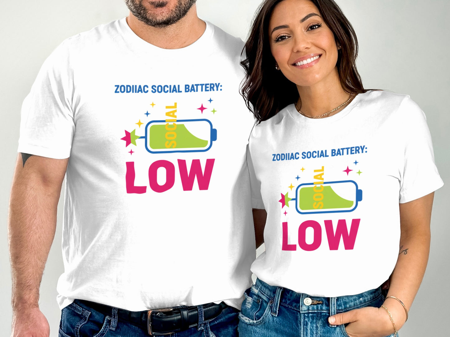 ZODIIAC Social Battery Low Tee For Stylish Casual Days