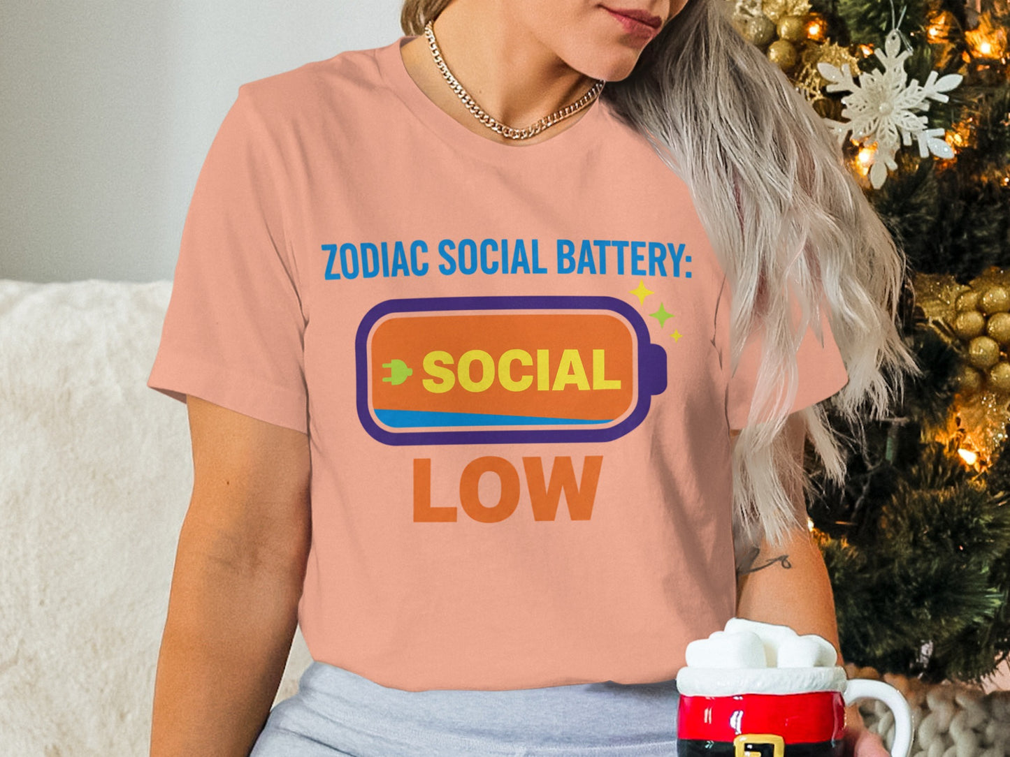 Zodiac Social Battery Low Graphic Tee Product
