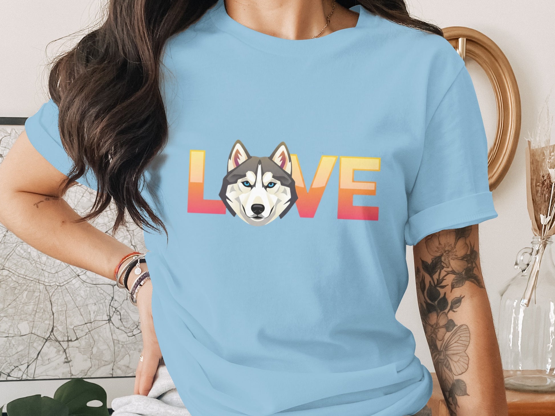 Love Husky Graphic Tee Art Print Fashion product