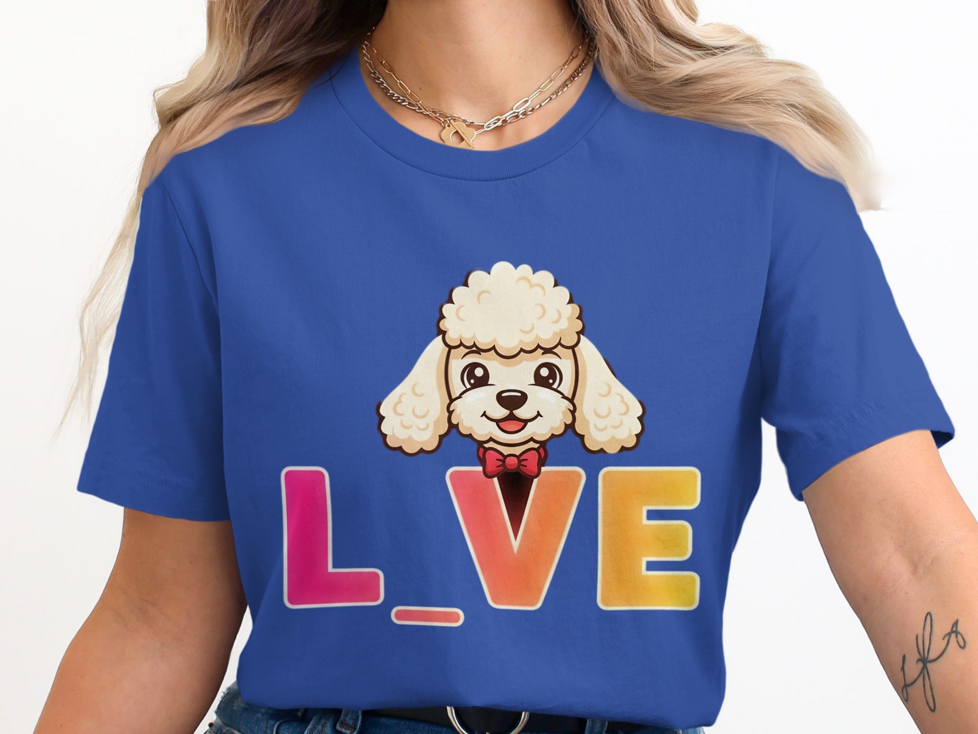 Cute Poodle Love Graphic Tee Shirt Product