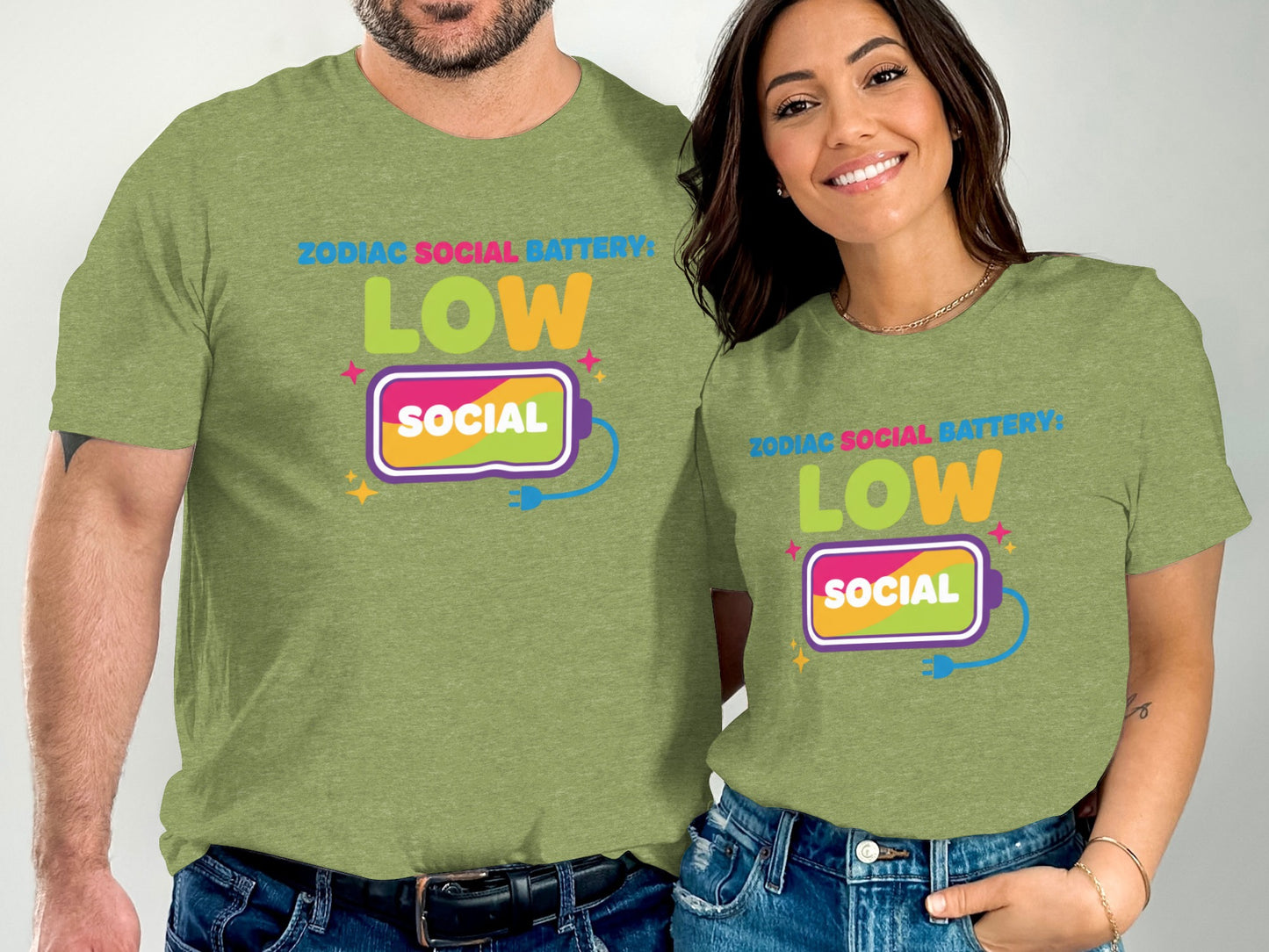 Zodiac Social Battery Low Social Graphic Tee