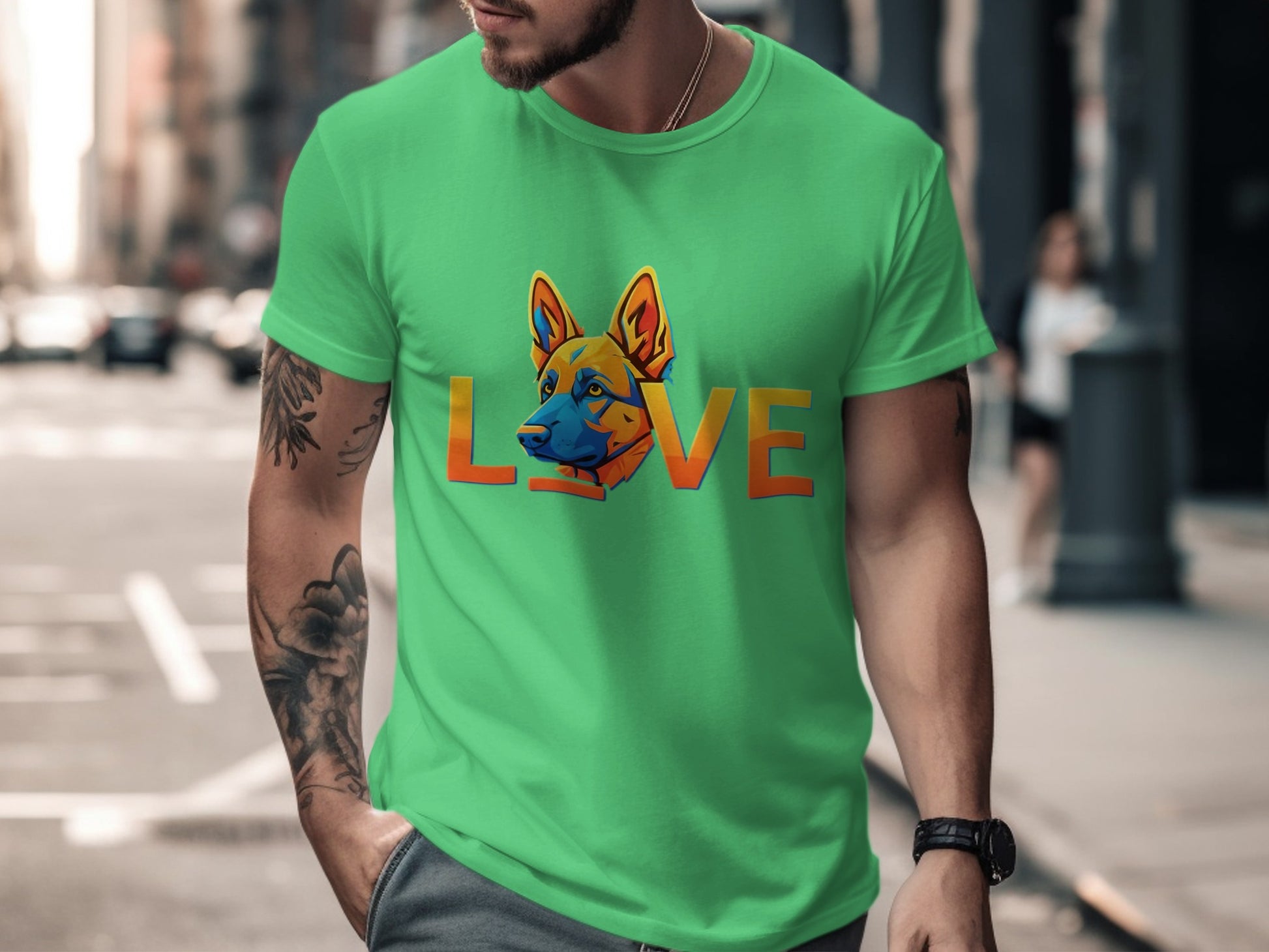 Colorful Love German Shepherd Graphic T-Shirt product