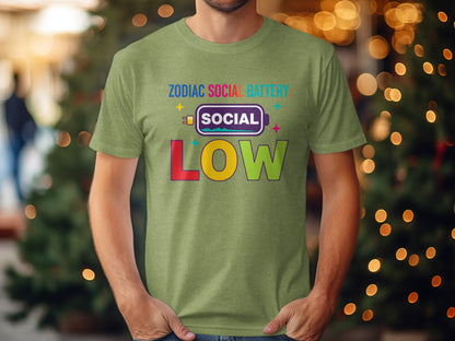 Zodiac Social Battery Graphic Tee Low Social