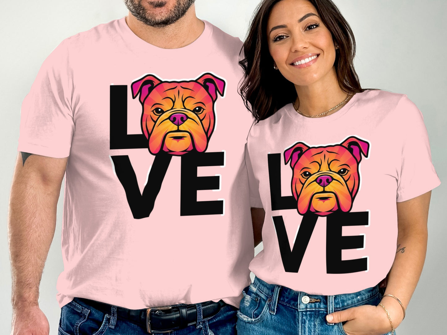 Matching Love Bulldog Graphic T-shirt product
