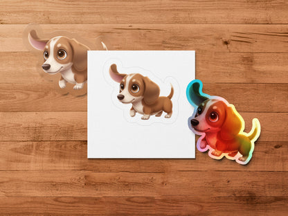 Cute Cartoon Dog Stickers, Colorful Puppy Decals, Waterproof, Ideal for Laptops and Notebooks