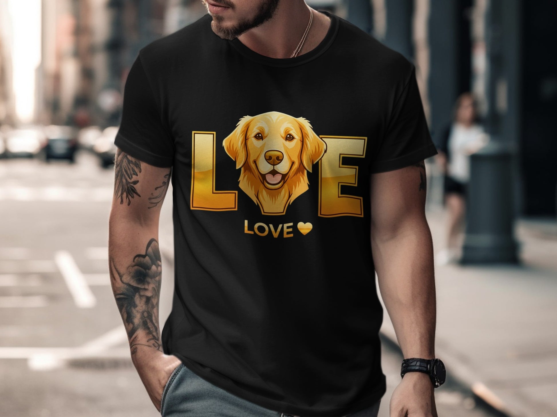 Love Heart Golden Retriever Graphic T-shirt product