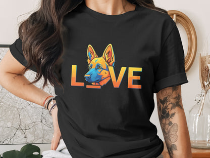 LOVE Colorful Dog Design Graphic Tee T-shirt product type
