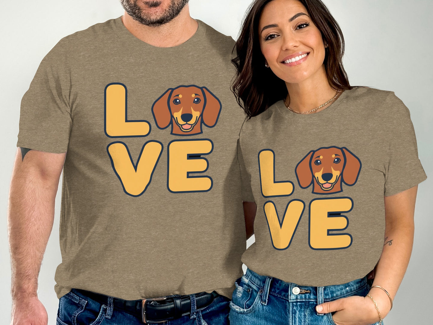 Adorable Matching Love Dog Print Graphic Tee product type