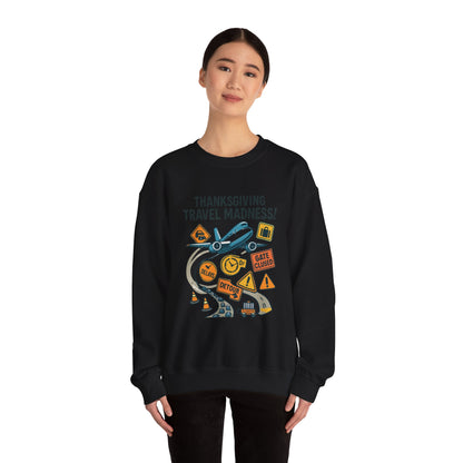 Thanksgiving Travel Madness Sweatshirt — Funny Holiday Flight Delay Crewneck