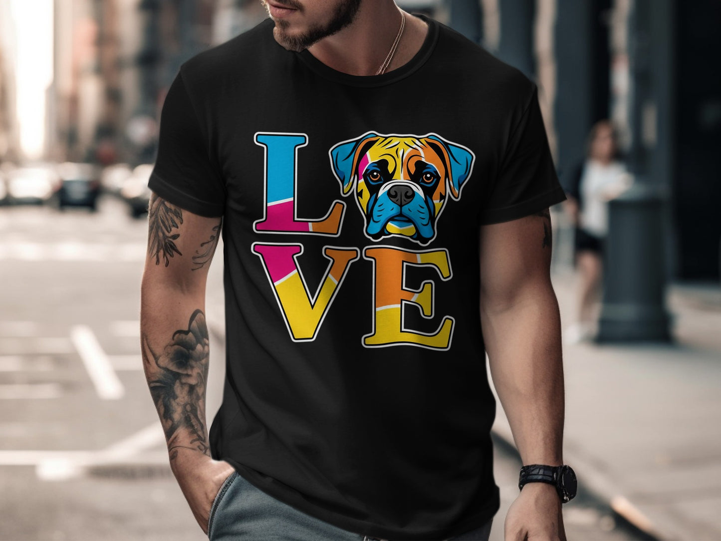 Colorful Love Dog Graphic Design T-shirt product