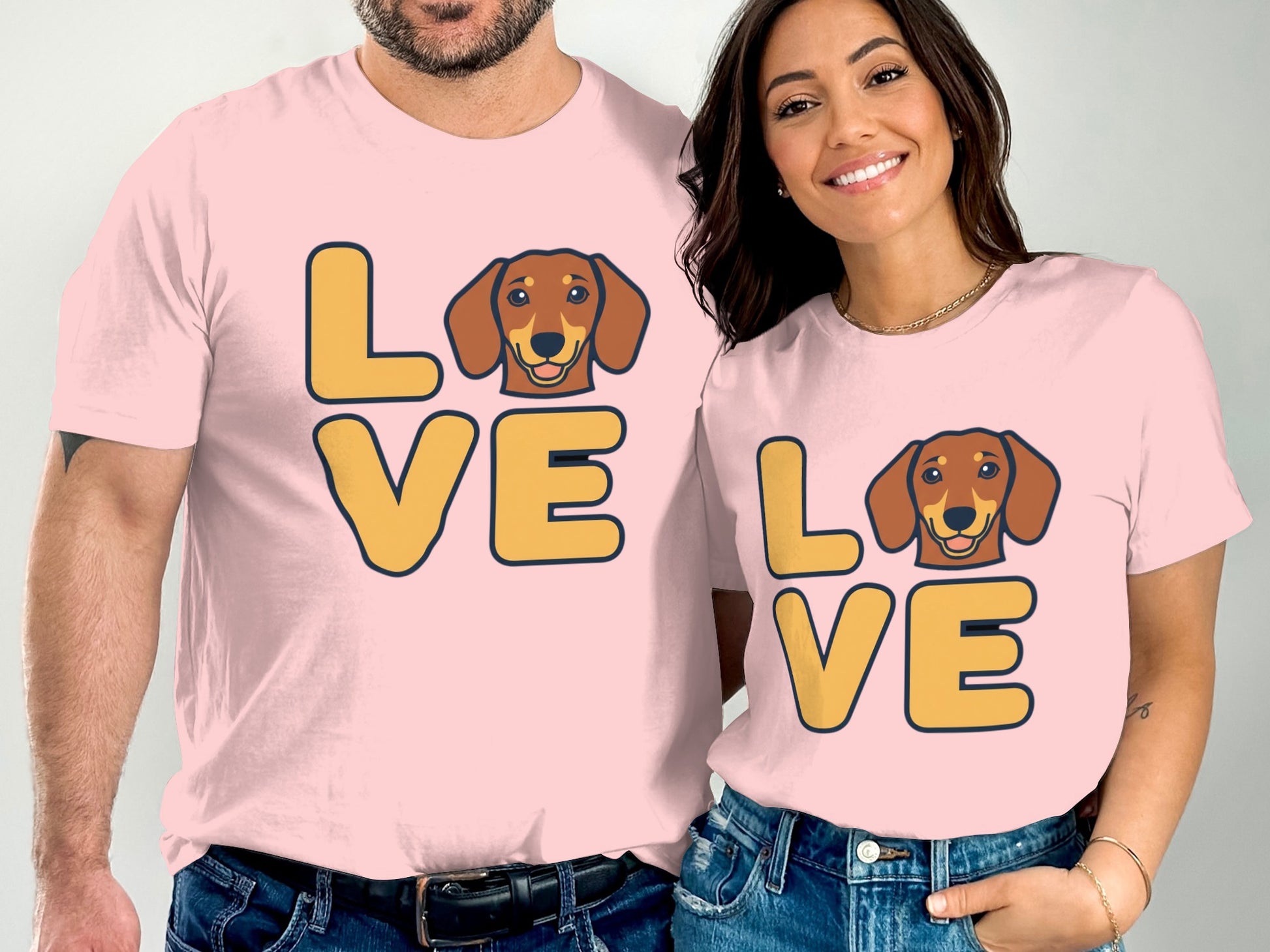 Cute Dog Love Graphic T-shirt Perfect Casual product type