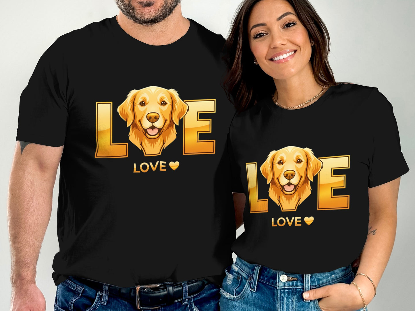 Golden Retriever Face Love Design Graphic Perfect T-Shirt