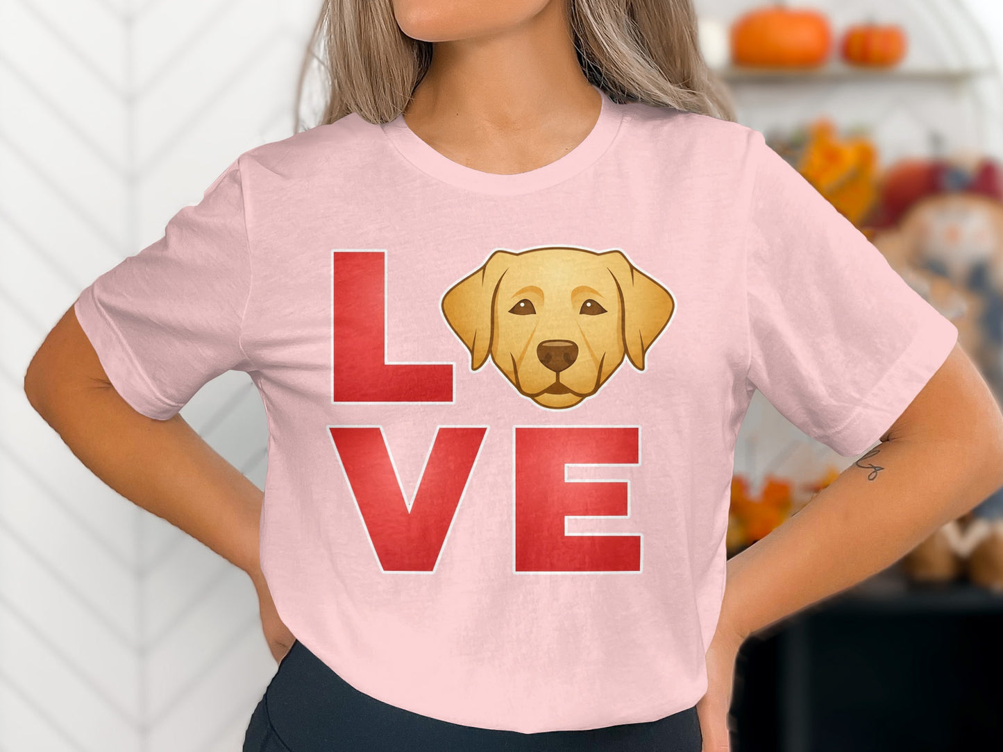 Love Dog Face Graphic T-Shirt Casual Clothing Product