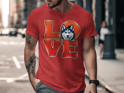 Love Husky Dog Graphic Red T-Shirt product type