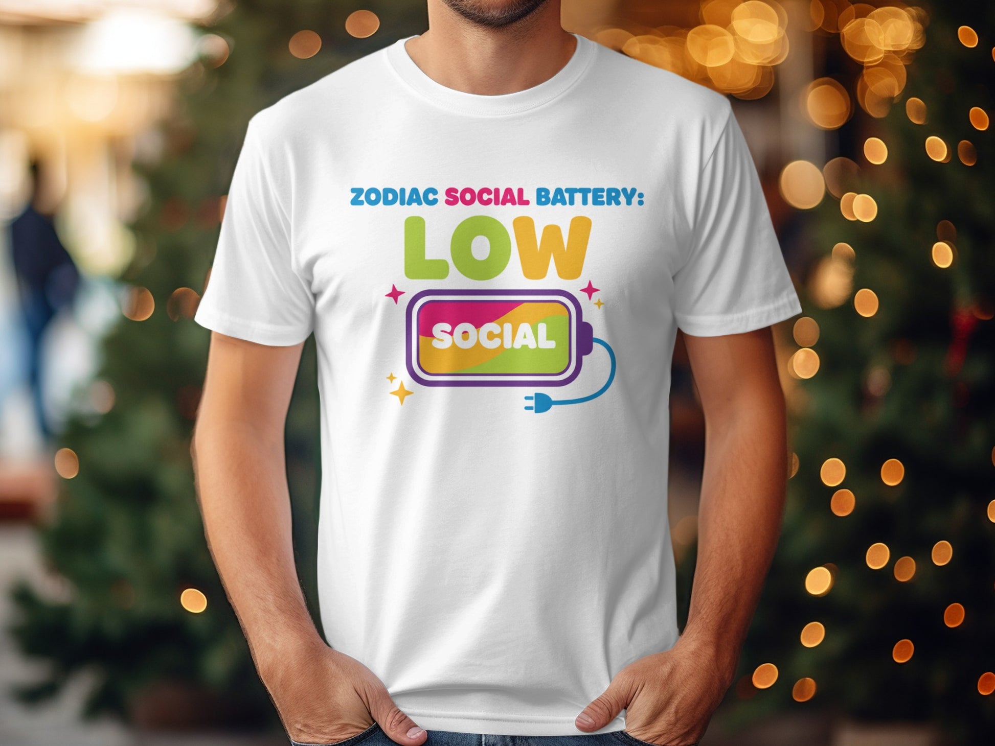 Zodiac Social Battery Low Social Graphic Tee