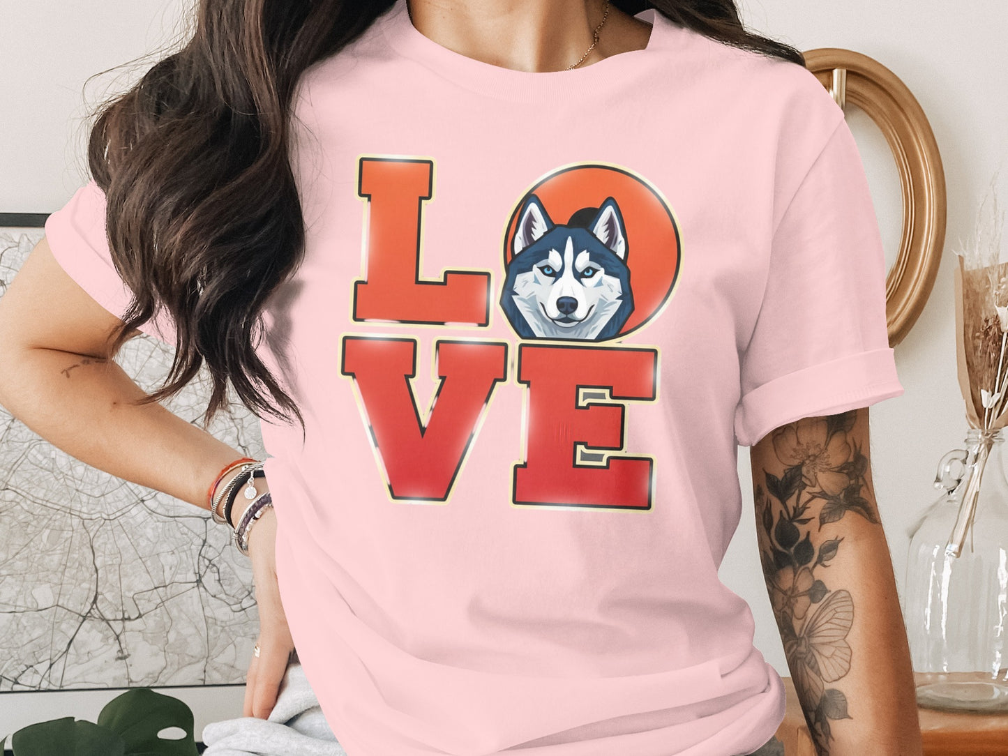 Love Husky Graphic Tee Shirt product type