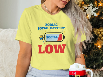 Zodiac Social Battery Low Holiday Themed Shirt