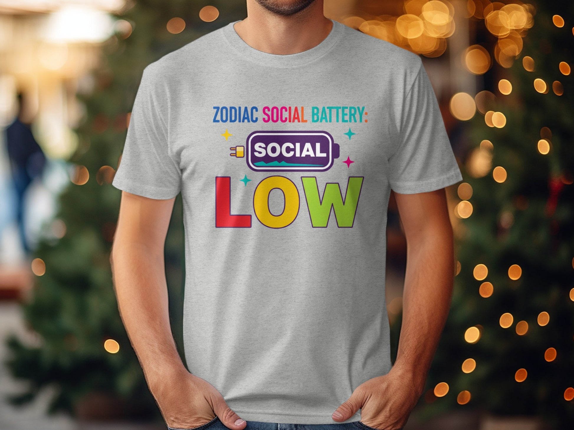 Zodiac Social Battery Low Graphic T-Shirt