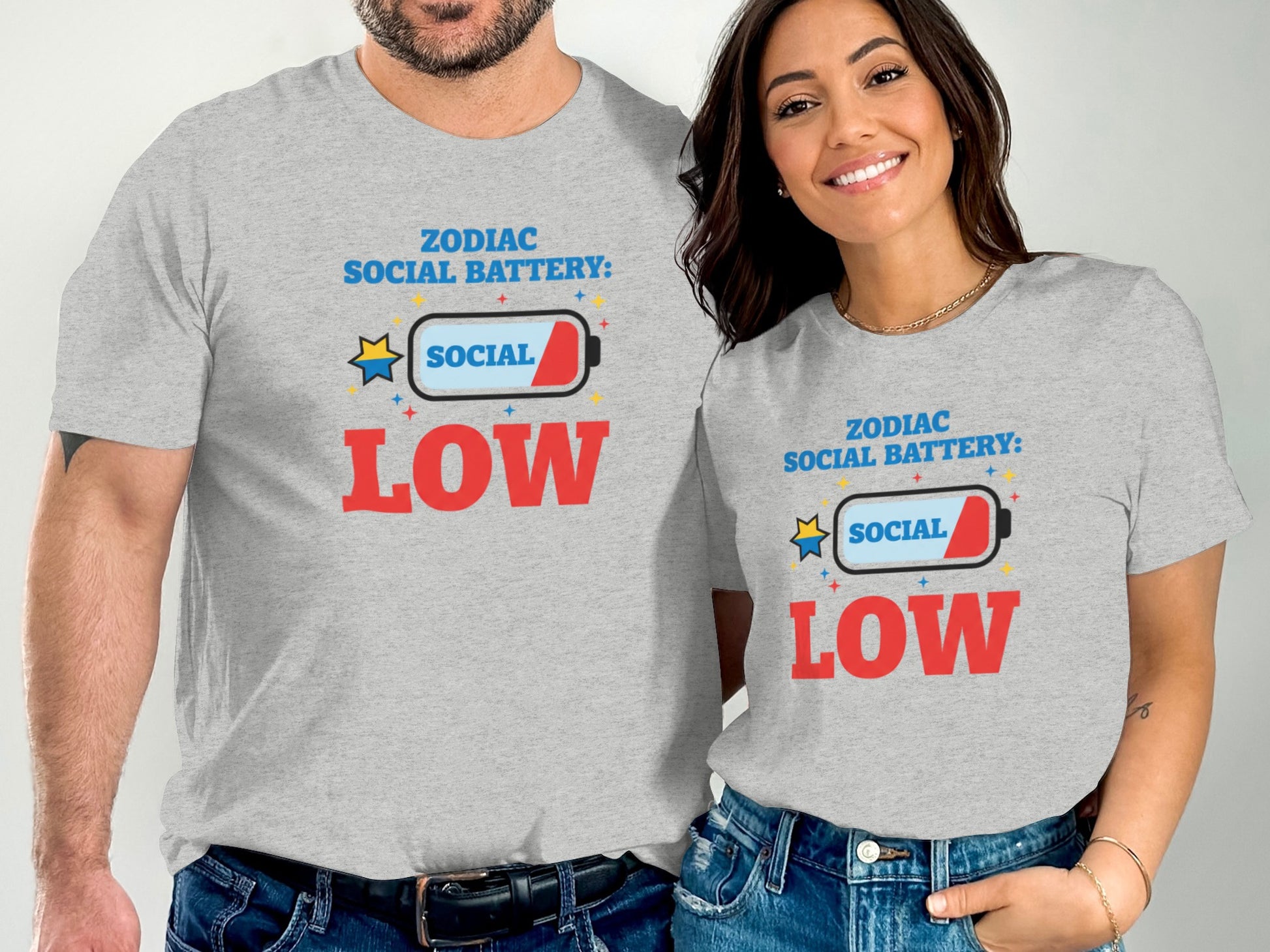Zodiac Social Battery Low Graphic Tee Shirt Product
