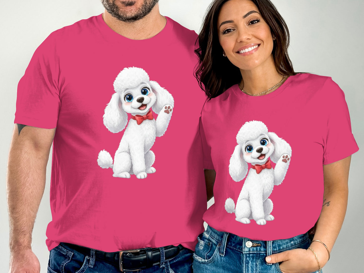 Adorable Cartoon Poodle Tee for Adults and Kids