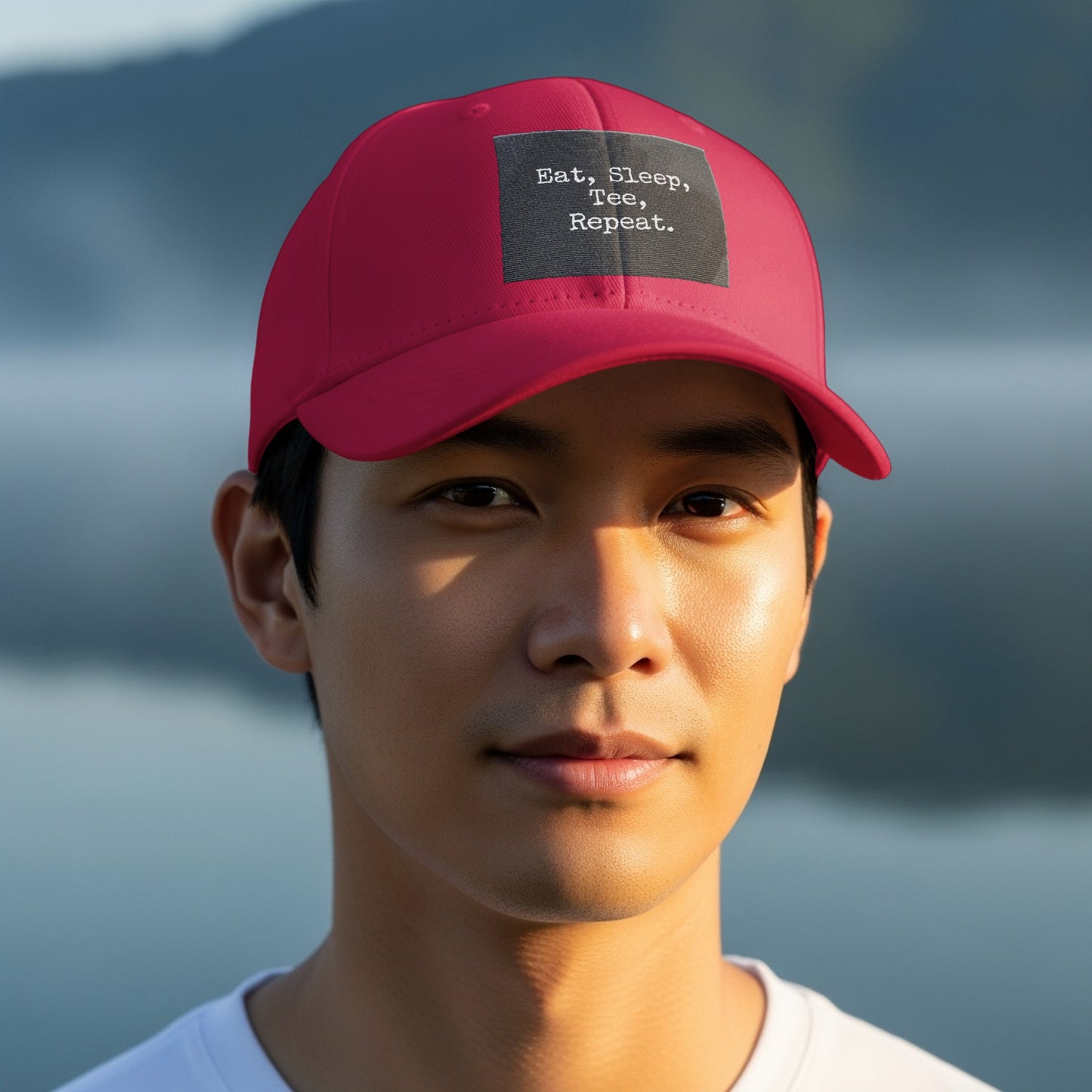 Eat Sleep Tee Repeat Red Hat Stylish Design Cap