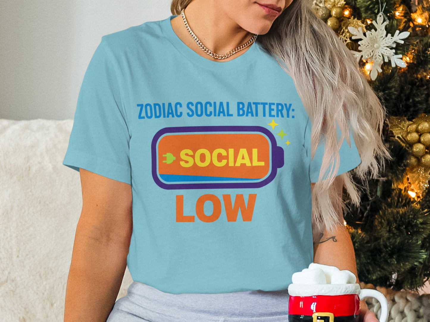 Zodiac Social Battery Low Graphic Tee