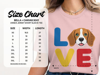 LOVE Dog Graphic Unisex T-Shirt Casual Wear Product