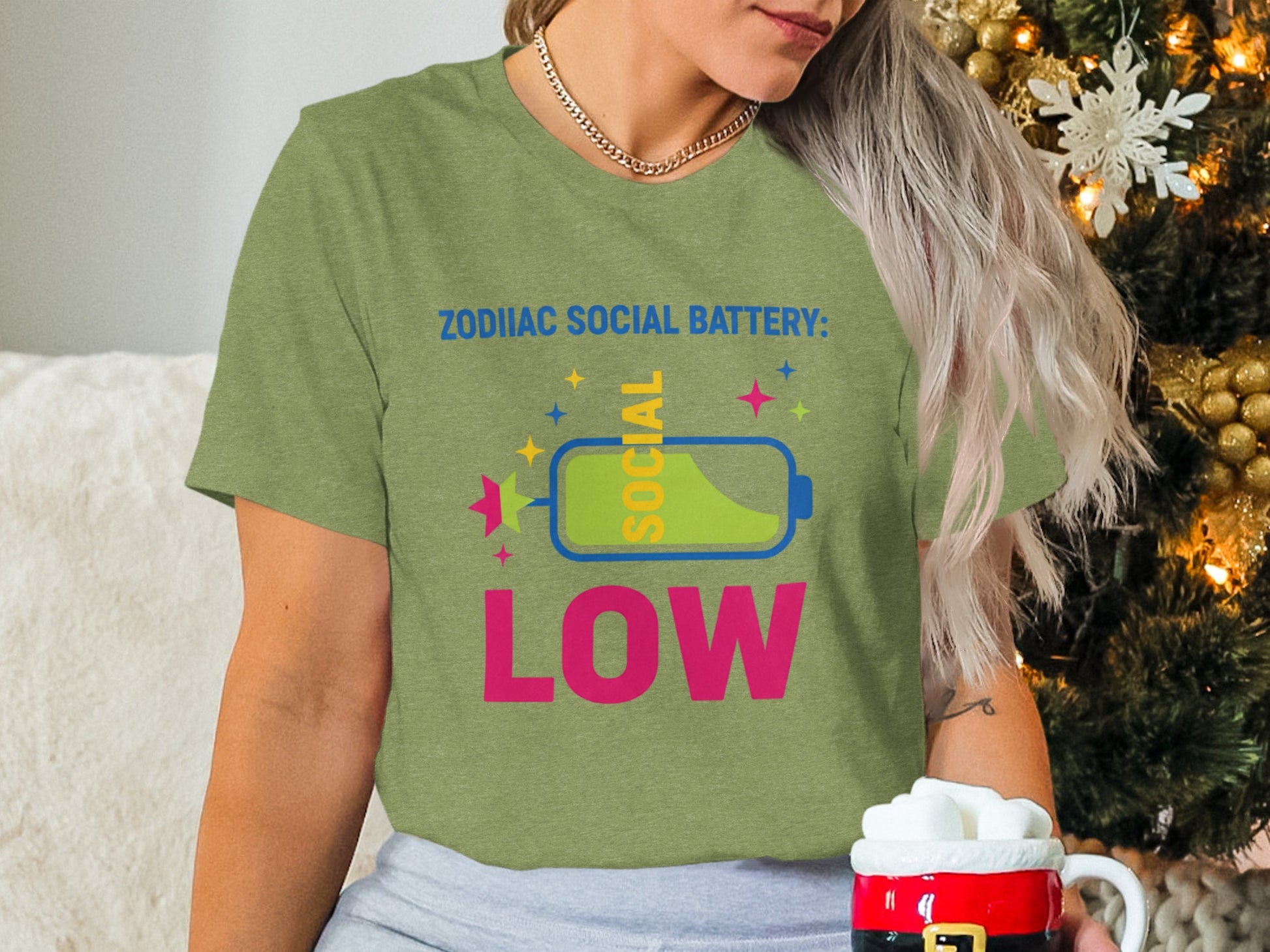 Zodiac Social Battery Low Graphic Tee
