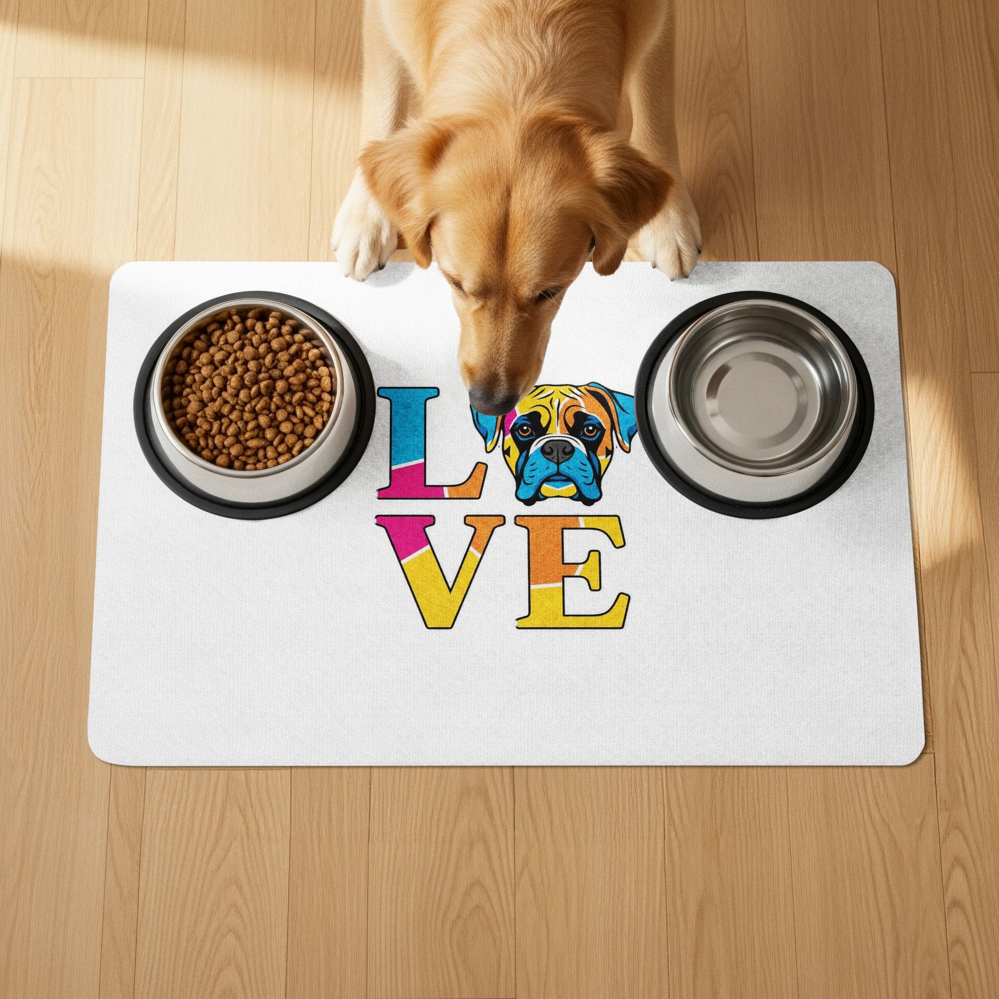 Colorful Dog Love Design Pet Feeding Mat product