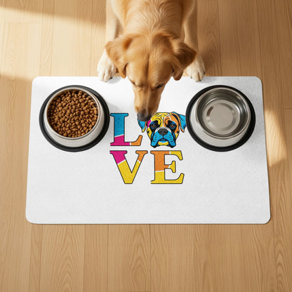 Colorful Dog Love Design Pet Feeding Mat product