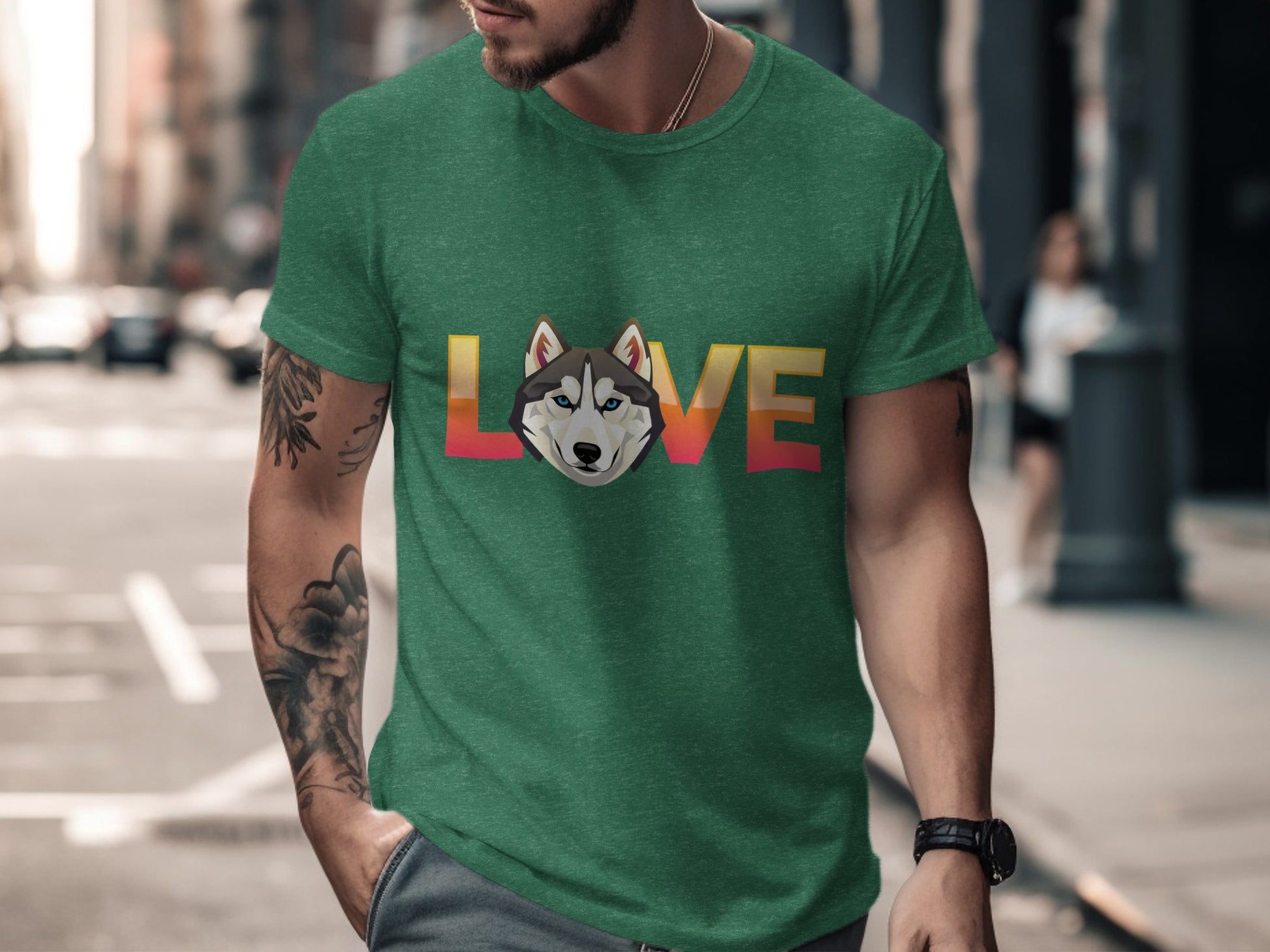 Husky Love Graphic Print T-Shirt for Men Product Type