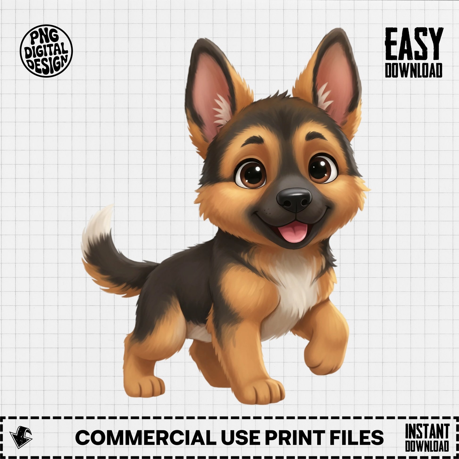 Cute Corgi Dog Digital PNG, Smiling Puppy Clipart for T-Shirt, Printable Cartoon Dog Design, Instant Download Commercial Use