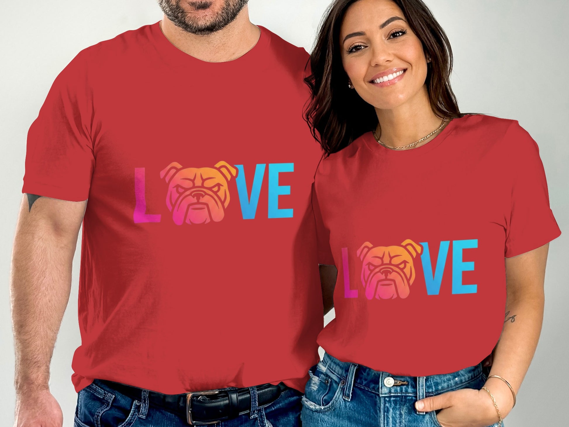 Colorful Love Bulldog Graphic T-Shirt product