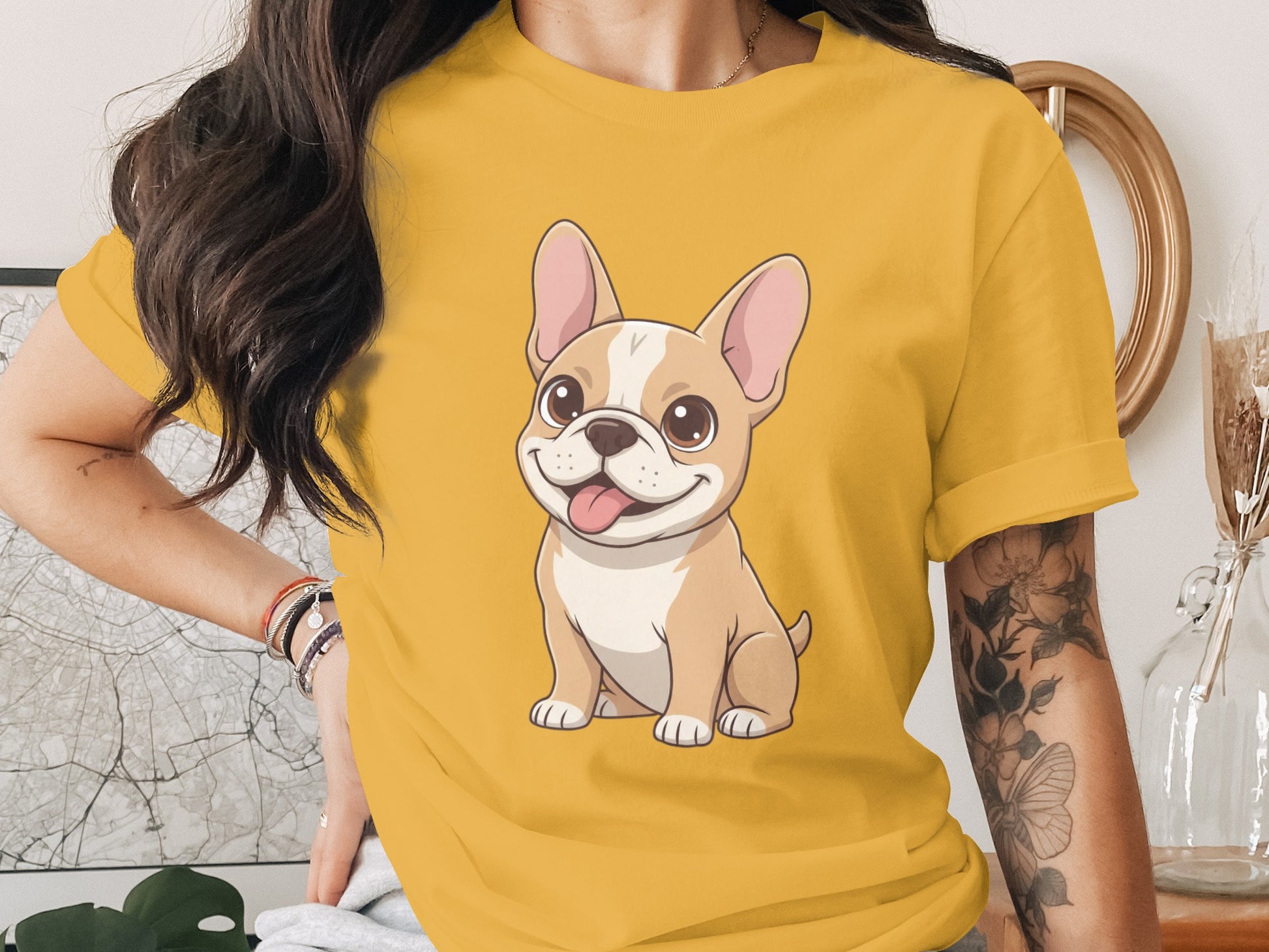 Cute French Bulldog Graphic Women's T-shirt