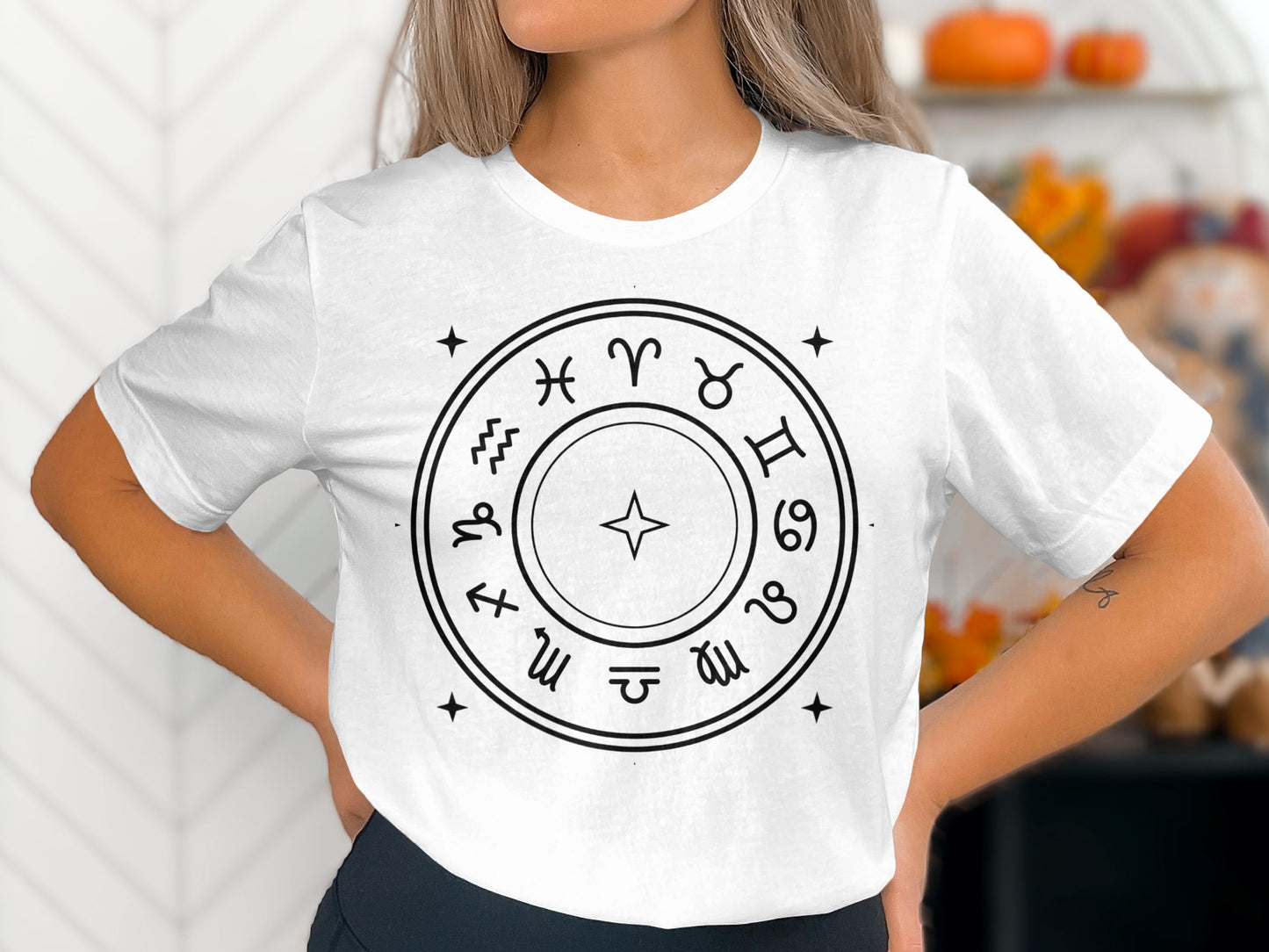 Astrology Zodiac Signs Printed Design T-shirt