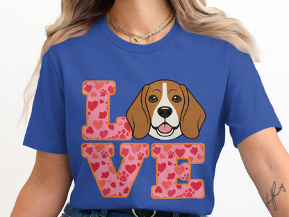Cute Beagle Love Graphic Tee Shirt Apparel product