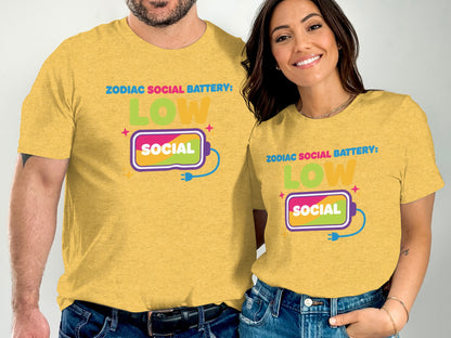 Zodiac Social Battery Low Graphic Tee
