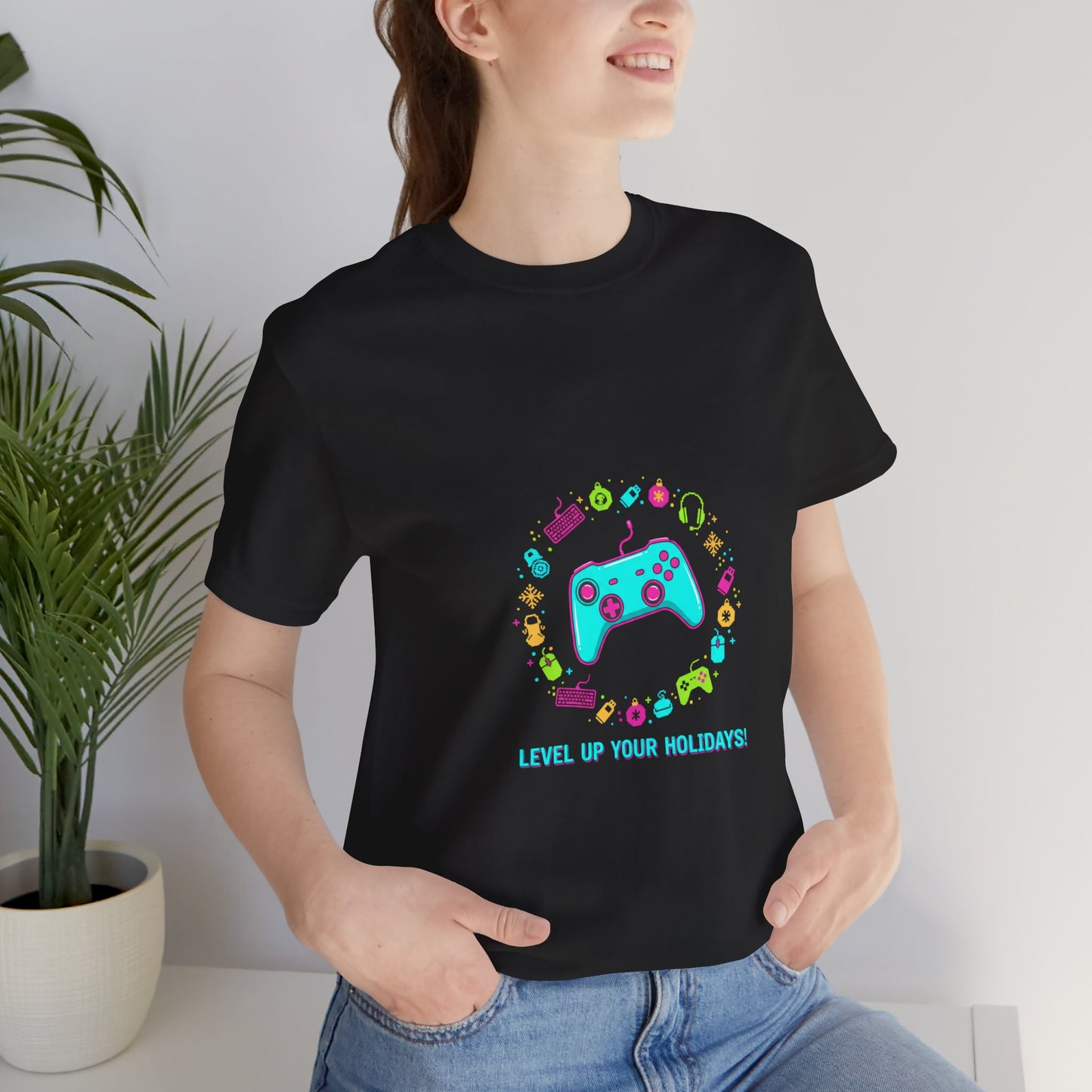 Level Up Your Holidays Tee | Gamer Shirt, Pixel Controller Design