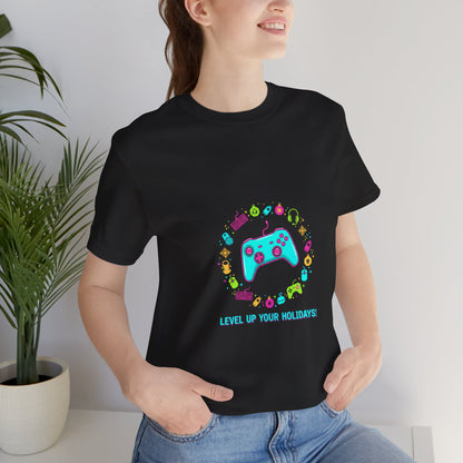 Level Up Your Holidays Tee | Gamer Shirt, Pixel Controller Design