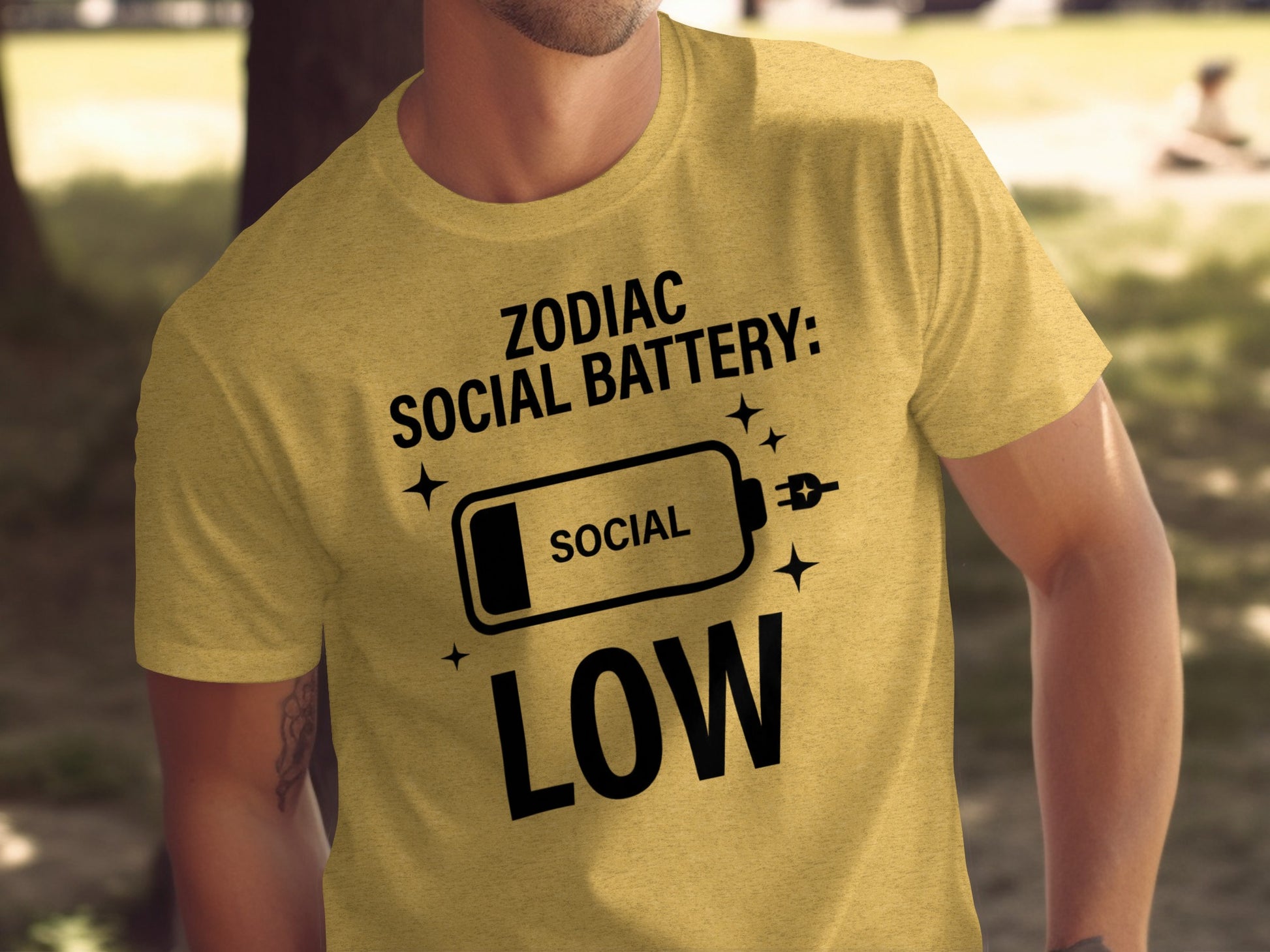 Zodiac Social Battery Low Graphic Tee Product