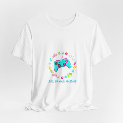 Level Up Your Holidays Tee | Gamer Shirt, Pixel Controller Design