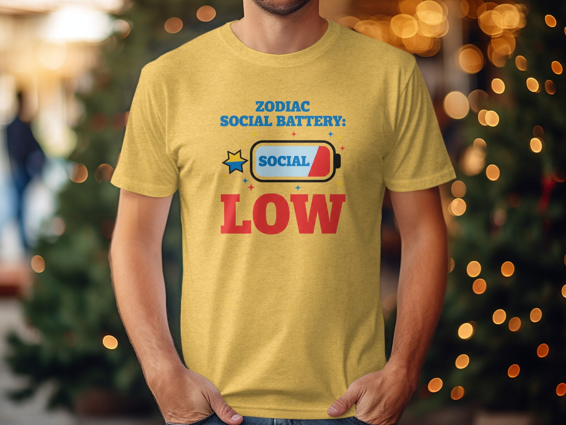 Zodiac Social Battery Low Funny Tee Product